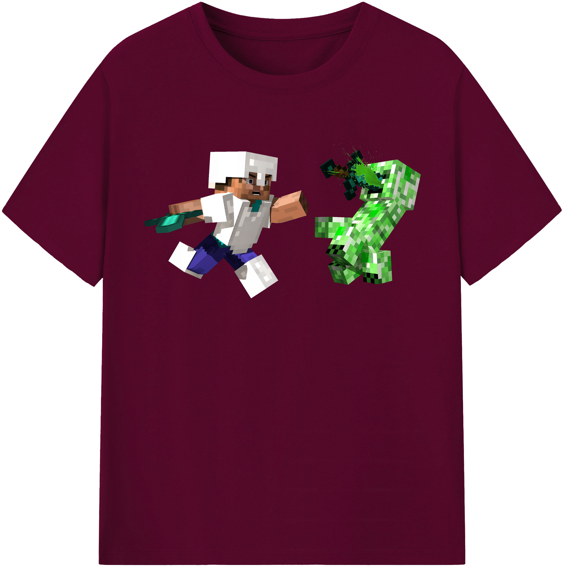 （画像用） マインクラフト ブロックの世界 Minecraft MC Block world レディースカジュアルプリントTシャツ（綿100％）